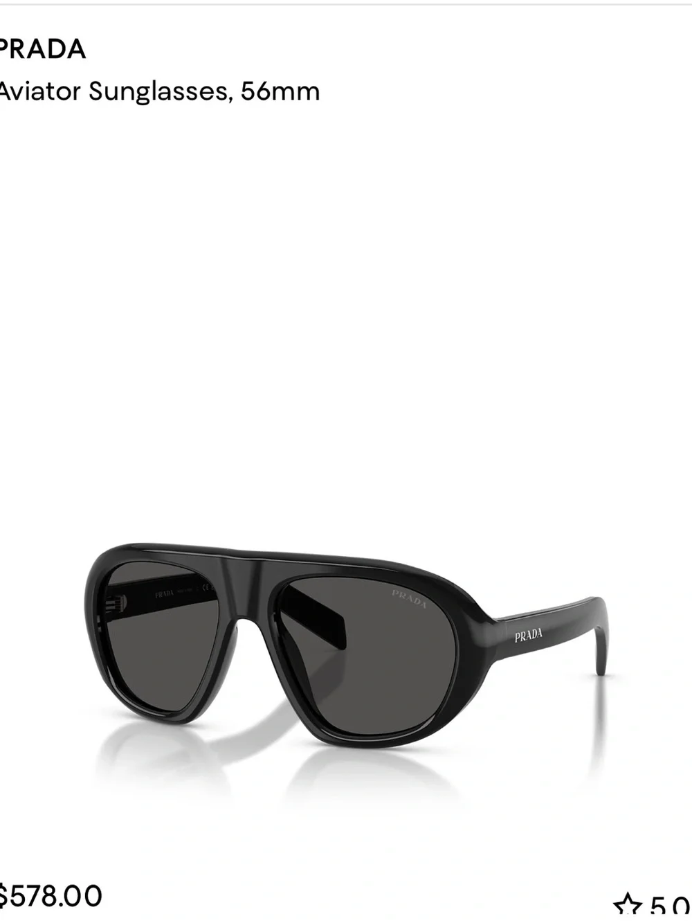 Prada Black Aviator-Style Sunglasses with Dark Lenses these can be unisex